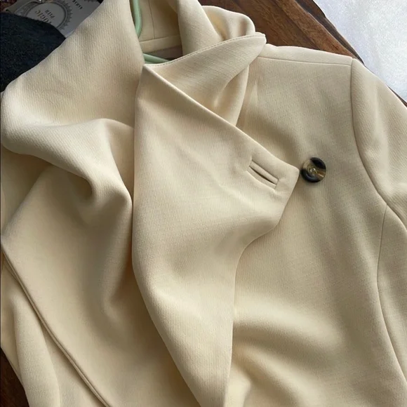 Cream Belted Coat - Picture 3 of 6